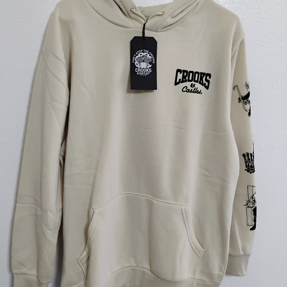Crooks & Castles Cream Hoodie for Men X Death Row Records XL NWT